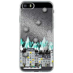 Coque rigide liquide paillettes argentées Snow Town pour iPhone 5/5S/SE