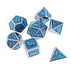 alliage polyédrique d4 d6 d8 d10 d12 d20 pour mtg dnd jouet argent bleu clair pas cher