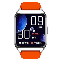 Montre Connectée Rubicon Bracelet Orange Tracker Sport Bluetooth Notifications