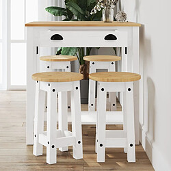 vidaXL Ensemble de bar 5 pcs Blanc Bois de pin massif