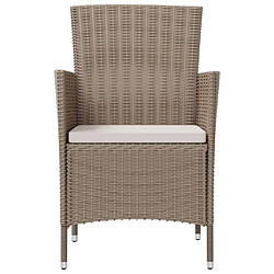 Acheter Maison Chic Mobilier à dîner 3 pcs de jardin - Ensemble table et chaises d'extérieur - Salon/Mobilier de jardin classique coussins Résine tressée Beige -MN34521