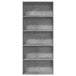 Avis vidaXL Bibliothèque gris béton 80x30x189 cm bois d'ingénierie