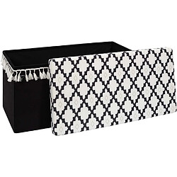 Acheter The Home Deco Factory Banc coffre noir pliable couvercle à motifs Pampilles Mirage.