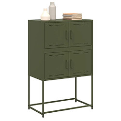 Avis vidaXL Buffet vert olive 68,5x38,5x107 cm acier