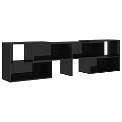 vidaXL Meuble TV Noir brillant 149x30x52 cm Bois d'ingénierie