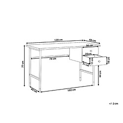 Avis Beliani Bureau effet bois clair / noir avec 2 tiroirs 120 x 60 cm ABILEN