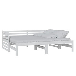 vidaXL Lit coulissant sans matelas blanc 2x(90x200) cm