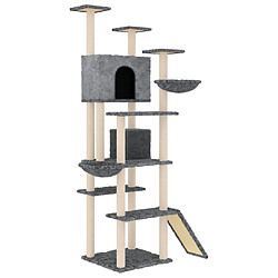 vidaXL Arbre à chat avec griffoirs en sisal Gris foncé 191 cm