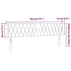 vidaXL Tête de lit à LED Crème 183x16x78/88 cm Tissu pas cher