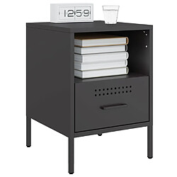 Avis vidaXL Table de chevet noir 36x39x50,5 cm acier