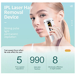 Chrono Appareil d'épilation IPL, épilation permanente au laser indolore, approuvé par la FDA, à la maison 999, 999, blanc pas cher