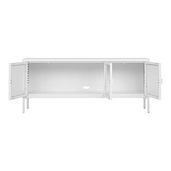 Avis EPIKASA Meuble TV Brisbane, Blanc, Métal, 130x40x55 cm