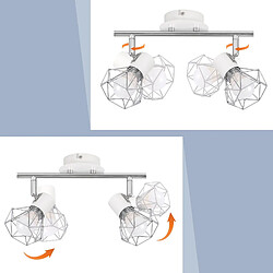 Avis NETTLIFE 2 Spots de Plafond Pivotantes Intérieur Blanc Industriel en Métal E14 Réglable à 350° pour Bureau Vestiaire Couloir Salle de Bain