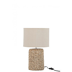 Dansmamaison Pied De Lampe + Abat-Jour Tresse Epaisse Beton/Coton Naturel Small