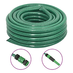 vidaXL Tuyau d'arrosage avec jeu de raccords vert 0,75" 50 m PVC