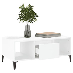 Avis vidaXL Table basse Blanc 90x50x36,5 cm Bois d'ingénierie