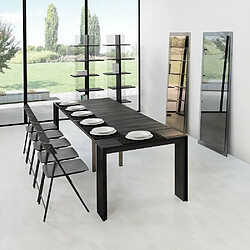 Avis Inside 75 Table console extensible 10 couverts LEONARDO 45/270x90x75cm coloris noir gris ardoise