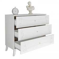 Acheter Dansmamaison Commode 3 tiroirs Blanc - ESMERALDA