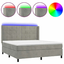 Sommier à lattes,Cadre à lattes de lit pour Adulte matelas et LED Gris clair 180x200 cm -MN52668