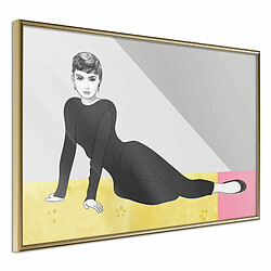 Paris Prix Affiche Murale Encadrée Elegant Audrey 30 x 20 cm Or