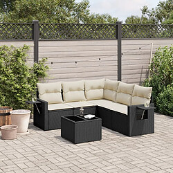 Maison Chic Salon de jardin 6 pcs avec coussins | Ensemble de Table et chaises | Mobilier d'Extérieur noir résine tressée -GKD13869