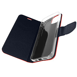 Avizar Étui pour iPhone 14 Plus Portefeuille Porte carte Support Vidéo rouge et bleu