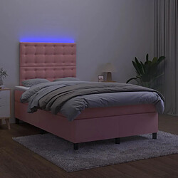 Avis vidaXL Sommier à lattes de lit matelas et LED Rose 120x200cm Velours