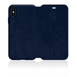 Black Rock Etui Portefeuille "The Statement" pour iPhone Xs Max d'Apple, Bleu Foncé