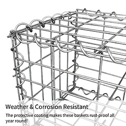 Avis MonsterShop Lot de 2 Paniers de Gabions 100cm x 80cm x 30cm
