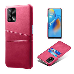 Coque en TPU + PU avec double porte-cartes rose pour votre Oppo A74 4G/F19