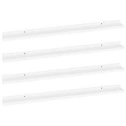 vidaXL Étagères murales 4 pcs Blanc 100x9x3 cm