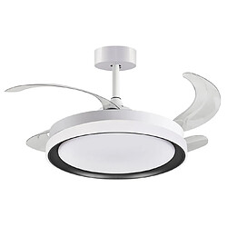 Ventilateur de plafond KIGALI blanc/noir, 4 pales escamotables, 72W LED 3000|4000|6000K, H35xP.108/50cm