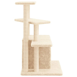 Helloshop26 Arbre à chat meuble tour grimper jouet grattage grattoir escalade plateforme avec griffoirs en sisal 83,5 cm crème 02_0022529