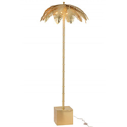 Dansmamaison Lampe Sur Pied Feuilles De Coco Acier Or