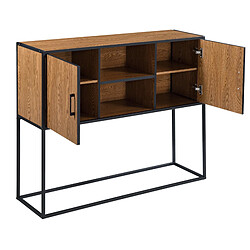 Helloshop26 Commode stylée meuble de rangement pratique design motala 90 x 109 x 30 cm effet bois foncé noir 03_0006825