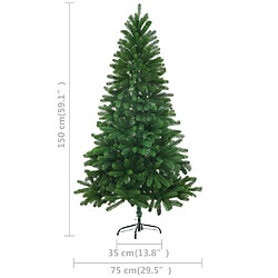 vidaXL Arbre de Noël artificiel pré-éclairé et boules 150 cm Vert pas cher