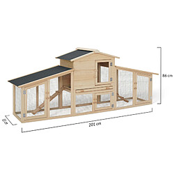 Acheter Idmarket Poulailler VIP avec clapier double XXL en bois