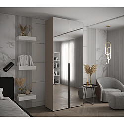 Abiks Meble Inova 1 Armoire avec miroir et portes battantes 236,7/100/47 2 Portes (gris/nero)