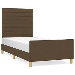 Maison Chic Lit adulte - Cadre Structure de lit avec tête de lit Contemporain Marron foncé 80x200 cm Tissu -MN50585