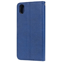 Avis Wewoo Housse Coque Pour Huawei Honor 8s / Y5 2019 Étui de protection à rabat horizontal de couleur unie avec support et fentes cartes et portefeuille et cadre photo et lanière bleu