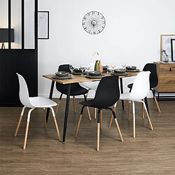 The Home Deco Factory Table extensible pour 4 à 6 personnes en bois Honoré - Marron et noir