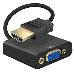 Avizar Adaptateur HDMI Mâle vers VGA Femelle Qualité Image HD 1080p Compact 20cm Noir