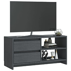 Acheter Maison Chic Meuble TV scandinave - Banc TV pour salon Gris 80x31x39 cm Bois de pin massif -MN20731