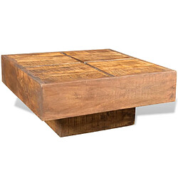 ComfortXL Table Basse Carrée Marron Bois Massif De Manguier