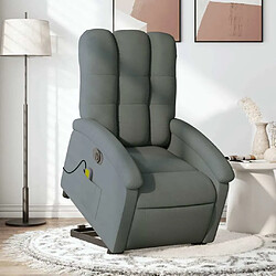 Maison Chic Fauteuil Relax pour salon, Fauteuil inclinable de massage électrique Gris foncé Tissu -GKD73829