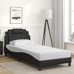 Avis Vidaxl Lit avec matelas noir 90x200 cm similicuir