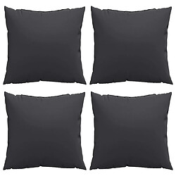 Avis vidaXL Coussins de canapé lot de 4 noir 40x40 cm tissu