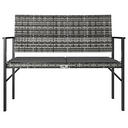 Avis Maison Chic Banc de jardin à 2 places | Banquette de jardin | Chaise Relax avec coussin gris résine tressée -MN76640