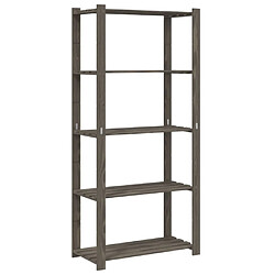 vidaXL Support de rangement à 5 niveaux gris 80x38x170 cm bois de pin