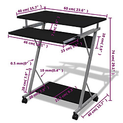 Acheter vidaXL Bureau d'ordinateur compact avec plateau à clavier Noir